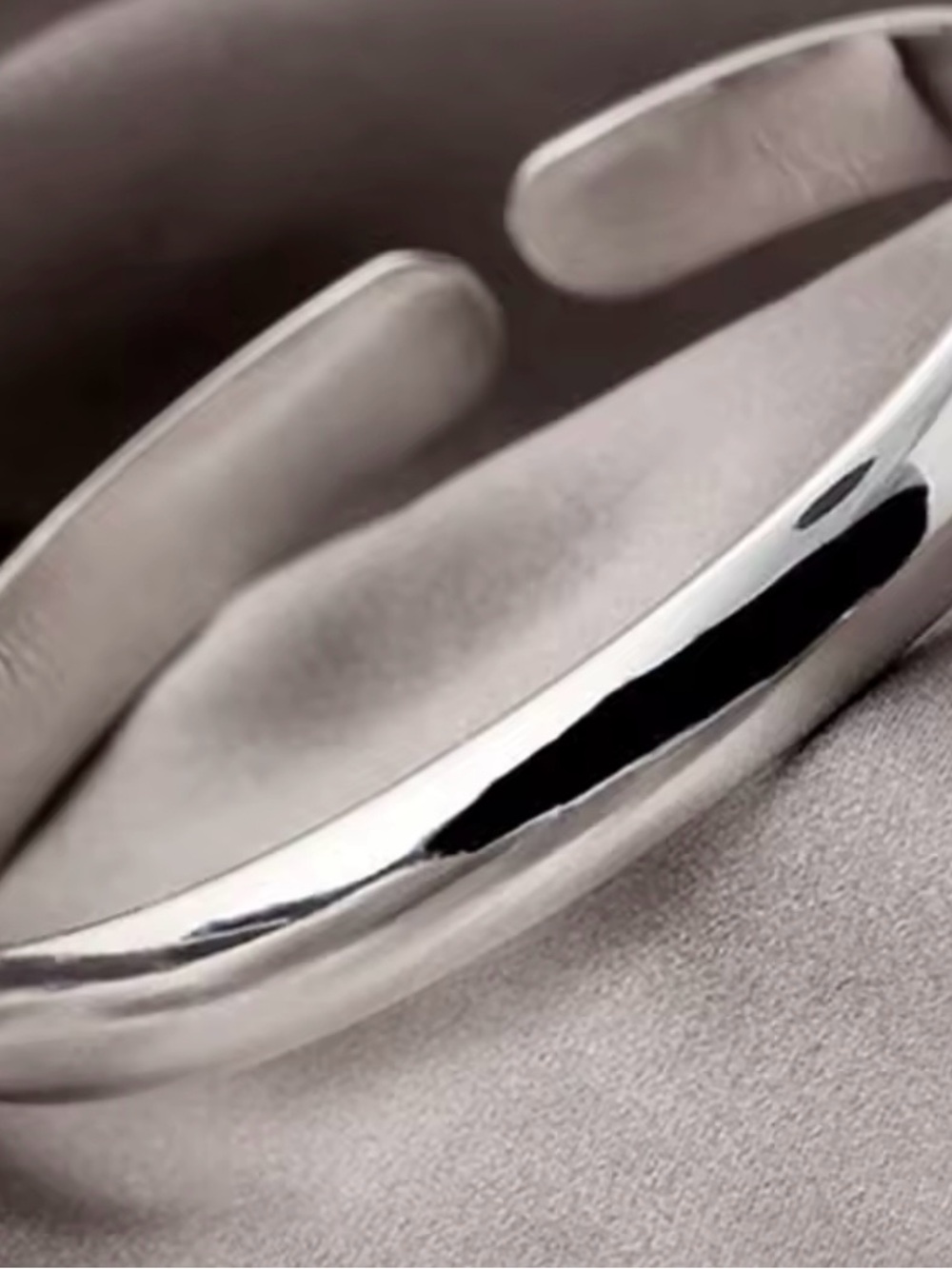 925 Sterling Silver Open Silver Cuff Bracelet - Retro Minimalist